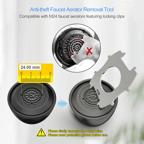 Upgraded Portable 5-in-1 Faucet Aerator Removal Tool, 304 Stainless Steel Mini Aerator Key Wrench for Sink Faucets Aerators, Fits Regular Size (Quarter), Junior Size (Nickel)