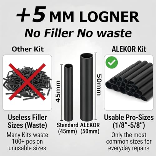 3:1 Dual Wall Heat Shrink Tubing Kit 240 PCS Black