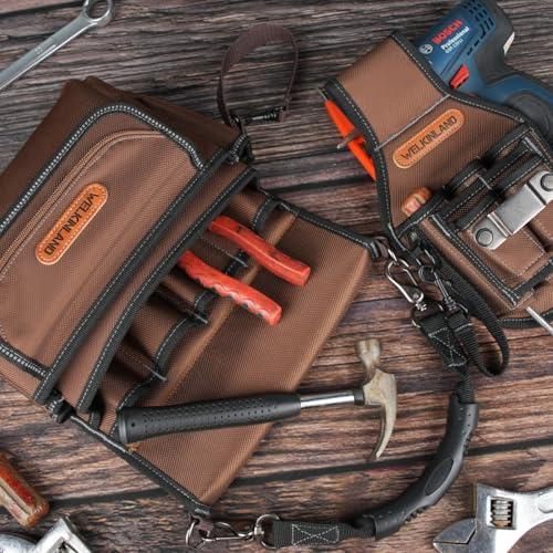 WELKINLAND 7-Pocket & 10-Pocket Tool Belt Pouches Set, Handy Tool Pouch