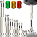 High-Magnetic Screwdriver Drill Bit Set with 3pcs Magnetic Screw Holder - color: 12pcs+3pcs Set