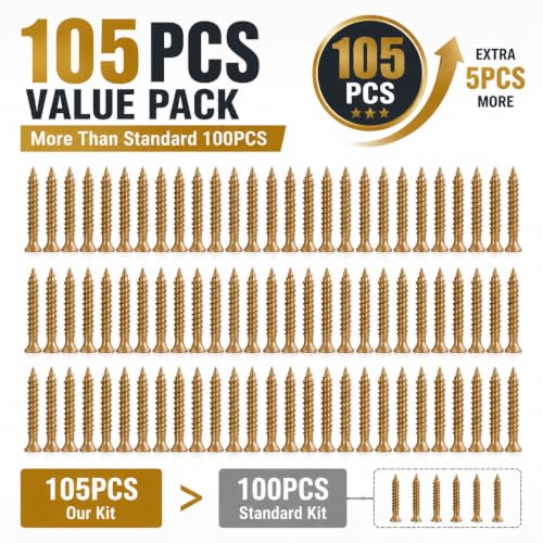 105PCS Floor Repair Screws Kit, Squeaky Wood Floor Fix Fasteners
