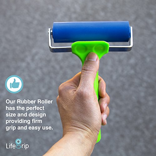 LifeGrip Rubber Brayer Roller -4 inch/10 cm Wide for Anti Slip Installation - size: 4 inch/10 cm