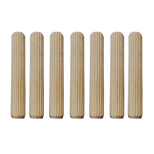 Wood Dowel Pins, 1/4" x 2 2/5" (6x60mm), 100 Pieces, Best Fluted