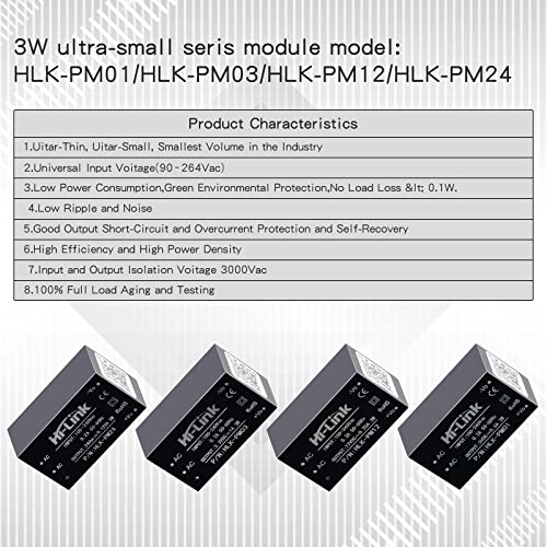 AC-DC Isolated Power Module Smart Home Switching Power Module Mini Buck Power Module 220v to 12v HLK-PM12 DC Power Module AC DC Converter 220V to 12V (3PCS) - style: HLK-PM12