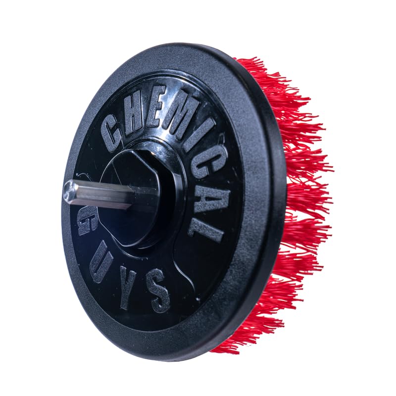 Chemical Guys, Heavy Duty Spinner Multi-Surface Drill Brush, Red, Scrubber - style: Heavy Duty