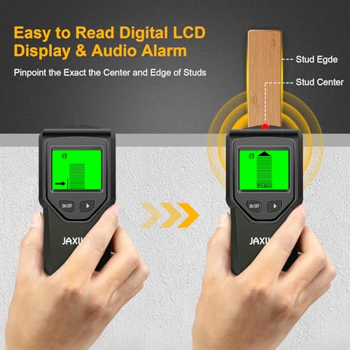Stud Finder Wall Scanner - 5 in 1 Stud Finder Tool w/Smart Chip and HD LCD Display, Stud Detector Beam Finders for the Center and Edge of Wood AC Wire Metal Studs Joist Pipe (‎Bark) - color: ‎bark