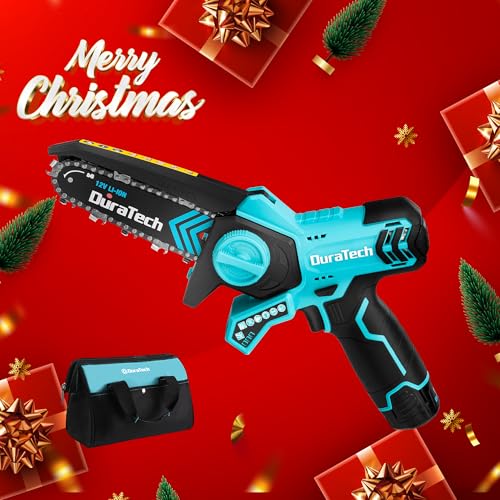 DURATECH 12V Mini Chainsaw, 6 Inch Cordless Electric Wood Cutting Saw