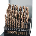 FEWELL 29pcs Metal Drill Bit Set,High Speed Steel Drill Bit Set 1/16"-1/2"