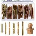 100 pcs M4 M6 Self-Tapping Screw Hanger Bolts Assortment Set, Zinc Double Ended Thread Dowel Screws, Woodworking Furniture Screw for Wood Connecting & Fixing (40/50/60/80mm)