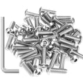 55 Pieces M5 x 16mm Button Head Socket Cap Screws, Thread Pitch 0.8mm, Sutemribor M5 Screws, 304 Stainless Steel, Fully Threaded, Silver - size: M5 x 16mm, style: Button Head