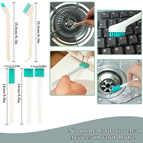 Small Household Cleaning Brushes by ELEMGULY,18 Pcs Crevice Brush for Hole, Gap, Corner, Space, Micro Crevice Scrub Cleaner Tool for Bottle, Keyboard, Window, Door Track