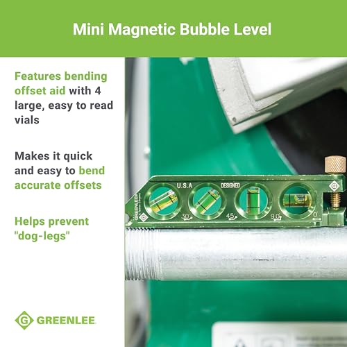 Greenlee L77 Mini Magnetic Bubble Level with Conduit Bending Offset Aid