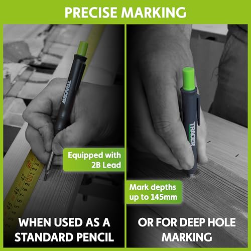 TRACER Contour Gauge 250mm (10”) Precise Marking Gauge with TRACER Deep Hole Construction Pencil. Gauge and Carpenters Pencil Set - style: 250mm (10”) plus Pencil