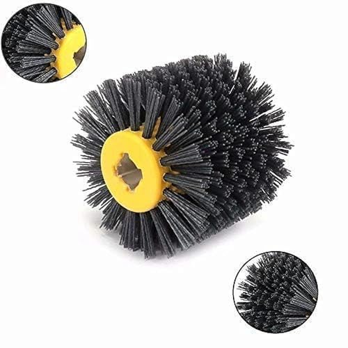 Enhance Your Wooden Furniture with SIGNI Abrasive NYLON Drawing Wheel Drum Burnishing Polishing Brush - Ideal for Floor Polishing, 120X100mm Size, 120 Grit - Pack of 1 - size: 120 Grit, Black