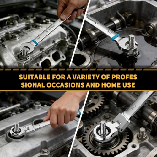 GRENPRO 23PC Flex Head Ratcheting Wrench Set Metric&SAE Combination OpenEnd - style: 23PCS Flex-Head Ratcheting Wrench Set
