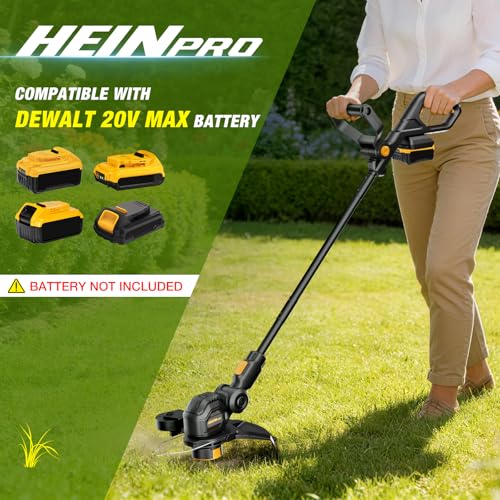 HEINPRO Cordless String Trimmer Compatible with Dewalt 20V MAX Battery - size: 12-INCH