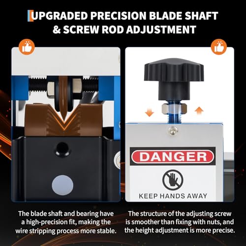 180W Electric Wire Stripper Machine 0.06‑1'', Alloy Steel Blade