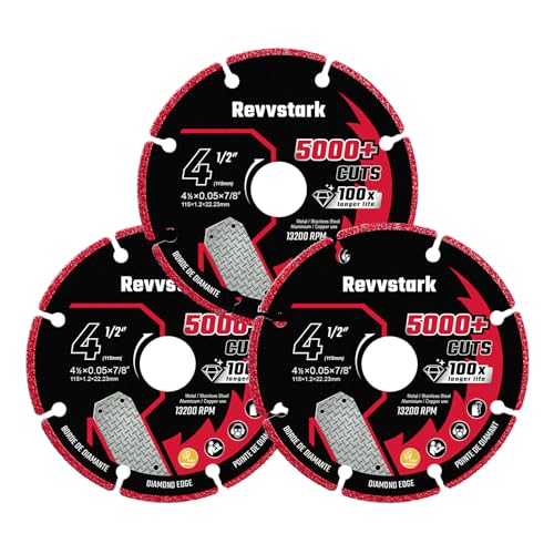 4 1/2 in Cut Off Wheel Diamond Cutting Wheel for Metal 7/8" Arbor | Angle Grinder Cutting Disc for Metal with 5000+ Cuts on Rebar, Steel, Iron and INOX - style: 4.5"x7/8in.