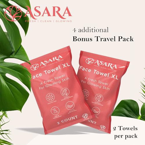 Clean Face Towels Disposable XL Facial Wipes | Add Water As a Makeup Remover | Sensitive Skin Face Towels | Organic Vegan Biodegradable - Clean Daily Towelettes | by Asara (100 Count) - size: 100 Count