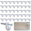 40 Pcs White Down Wall Clips, Wire Shelf Brackets Closet Support Brackets - color: 40 PCS