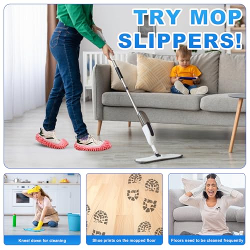 Mop Slippers Shoes, 5 Pairs (10 Pieces) Microfiber Shoe Covers - color: A-purple, Green, Pink, Blue, Orange 10 Pack