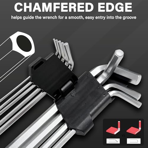 HAUTMEC Metric Allen Wrenches Sets, 9PCS L Shape Hex Key Set, CR-V Steel Allen Key Set, 1.5-10mm, Precise and Chamfered Tips, HT0221-SS - style: 9PCS(Metric Hex Keys)