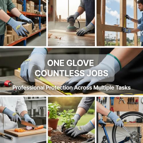 DEX FIT Level 5 Cut Resistant Gloves Cru553, 3D-Comfort Fit, Firm Grip, Thin & Lightweight, Touch-Screen Compatible, Durable, Breathable & Cool, Machine Washable; Grey S (7) 1 Pair - color: Grey, size: Small