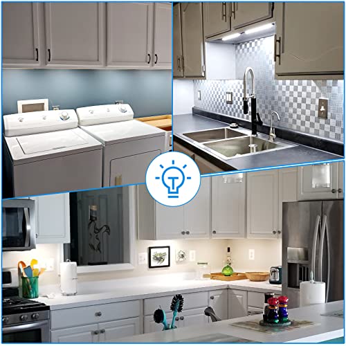 Litever Kitchen Under Cabinet LED Lighting Kit, Super Bright, 6 PCS 12 Inches Light Bars, Plug-in or Hardwire Power Adapter, 31W 2000 Lumen, for Cabinet Counter Shelf Workbench (Daylight White 5000K) - color: White Cable-Daylight White 5000K