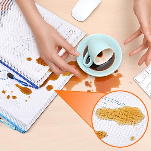 JARLINK A4 Mesh Zipper Pouch Bags, 24 Pcs Waterproof Zipper Pouch Bags - style: 24pcs