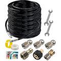 Hourleey Sewer Jetter Kit for Pressure Washer 150FT, Drain Cleaner Hose 1/4 Inch NPT, Orifice 4.0 Button Nose and Rotating Sewer Jetting Nozzle Spanner Tape Pearl Corsage Pin, 4000 PSI - size: Black-150 FT