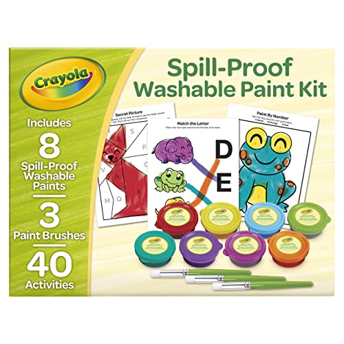 Crayola Spill Proof Paint Set (8ct), Washable Toddler Paint Kit - size: 1 Count (Pack of 1), style: Spill Proof Paints