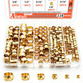 228PCS Brass Compression Fittings Assortment, Sleeve Ferrules Kit - size: 1/8"- 1/2" (228PCS), style: Compression Fittings