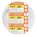 Energeaster Solid Indoor 14/2 W/G NMB Cable 100ft, Electrical Wire, White - size: 100FT, style: 2x14AWG-White