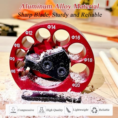 Dowel Maker Jig Kit, 8mm to 20mm Adjustable Dowel Cutter Dowel Plate with Circular Blades, Electric Drill Milling Dowel Cutter Round Rod Auxiliary Tool Adapters for Wooden Rods Sticks