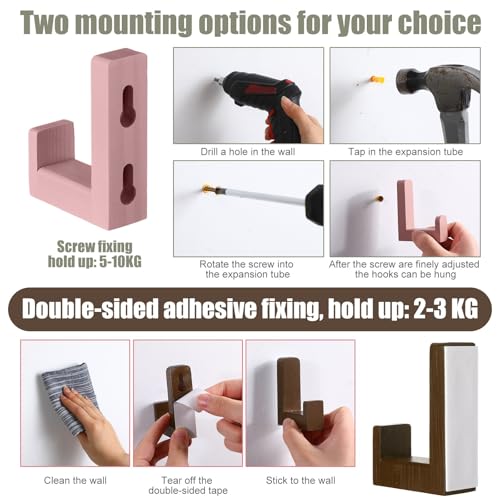 Teenyyou 6 Pcs Cute Kids Wall Hooks Adhesive for Backpack Bohemian Color - color: Bohemian Color
