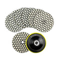 SHDIATOOL 4-Inch Dry Diamond Polishing Pads 7PCS Kit for Granite & Marble - style: Mixed Grits+P Backer