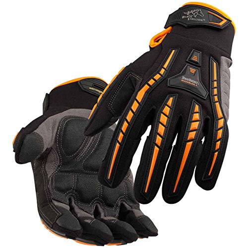 BLACK STALLION ToolHandz Anti-Vibration Leather Mechanic's Gloves GX100 - LARGE