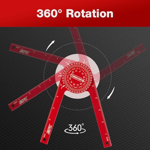 7.3 Inch Aluminum Miter Saw Protractor & Angle Finder Tool, Red