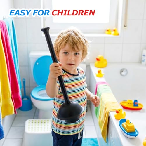 FORASTO 2Pack Toilet Plunger with Holder - Heavy Duty Bathroom Tools - color: Black, size: 2Pack