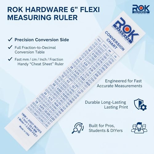 Rok 6" Plastic Flexi Ruler, Easy Read English Metric 150mm - ROKRULER