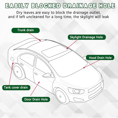 Auto Sunroof Drain Cleaning Tool, Car Wash Brush, 78 Inch Long Flexible Drain Brush Pipe Cleaners for Car, Auto Sunroof Pipe Cleaning Slim Drain Dredging Tool for Drains Sewers Windshields (2M) - color: 2m