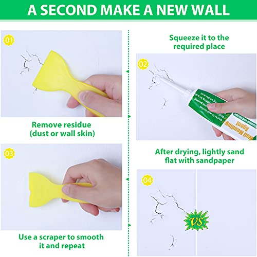 Drywall Repair Kit - Large Hole Patch, Wall Mending Agent with Scraper - Easy to Fill Holes for Home Wall, Plaster Dent Repair - 2 Pcs - color: 2 Pack Wall Spackle
