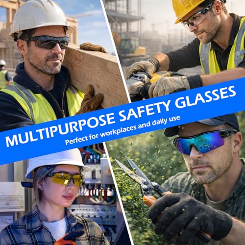 OXG Work Safety Glasses for Men Women, ANSI Z87.1 UV Protection - color: 24p-multicolor