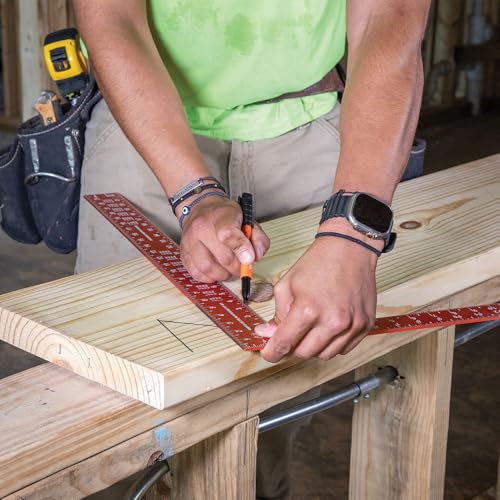 Klein Tools 935SQVP 7-Inch Rafter and 16 x 24-Inch L-Shaped Framing Square Set, Double Laser Etched Aluminum, Multi-Functional Carpenter Layout Tool for Woodworking - size: Rafter and Framing Square Set