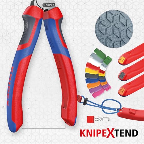 KNIPEX 70 02 160 Comfort Grip Diagonal Cutters - color: Multi-component Grips, Blue/Red, style: atramentized