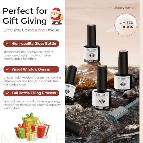 modelones Fall Gel Nail Polish Set 6 Colors, Nude Brown Burgundy - color: A Nude Brown