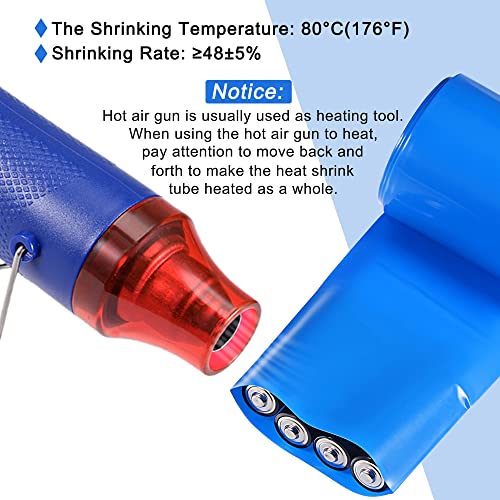 MECCANIXITY Battery Wrap PVC Heat Shrink Tubing 50mm Dia 80mm Flat 10 Feet(3meters) Blue Good Insulation for Battery Pack - color: Blue, size: 50mmx80mmx3m