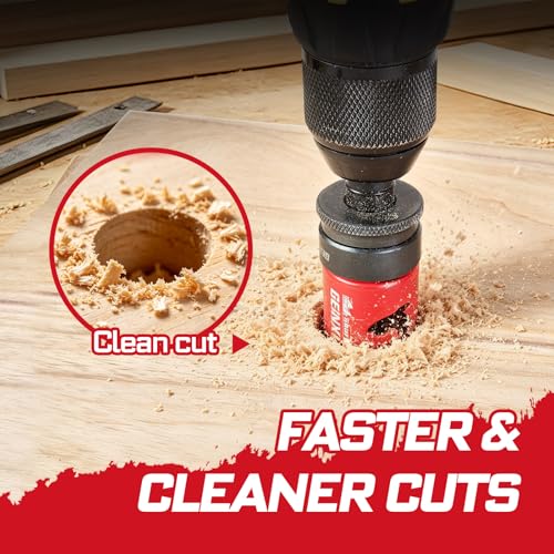Geinxurn 1-1/4 Inch(32mm) Hole Saw, 2PCS HSS Bi-Metal Hole Saw Kit with Shark Tooth Hole Cutter for Wood,Drywall, PVC Boards and Thin Metal - color: 2 PCS 1-1/4"