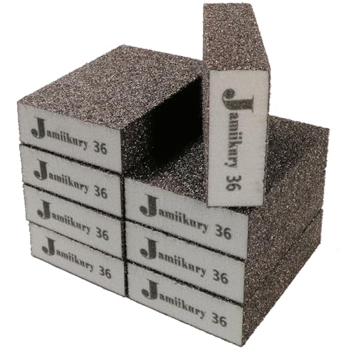8Pcs 36 Grit Sanding Blocks, Jamiikury Coarse Sanding Sponge Washable and Reusable, Wet Dry Sandpaper Sponge for Wood Metal FurniturePaint and Drywall - size: 36 Grits