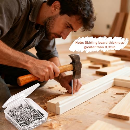 1000Pcs Double Head Skirting Nails, Seamless Trim Nails for Baseboards
